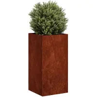 vidaXL Plantenbak roestig 40x40x80 cm weervast staal