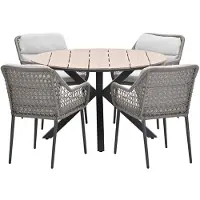 Garden Impressions Pemba tuinset 5-delig - Tulli tuintafel Ø122x75 cm - light teak vironwood