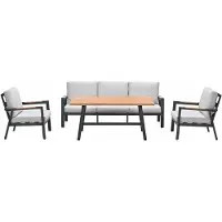 Garden Impressions Lissabon lounge dining set 4-delig stoel-bank - valley sand