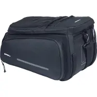 Basil Move - Bagagedragertas - 10-26 Liter - Gerecycled materiaal - Zwart