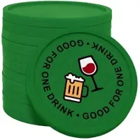 Combicraft Good for one drink consumptiemunt Ø29mm donker groen enkelzijdig bedrukt - 100 stuks