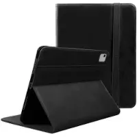 Rosso Deluxe Hoes Geschikt voor Apple iPad Air 13 (2024/2025/2026) | Book Case Echt Leer | Sleep/Wake | Standaard | Penhouder | Beschermhoes Zwart