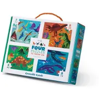 Crocodile Creek Vier dinosaurus puzzels (24, 36, 48, 72) - Legpuzzel