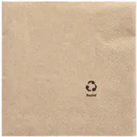 Papstar 100 Servetten 3-laags 1/4 vouw 33 cm x 33 cm natuur gemaakt van gerecycled papier