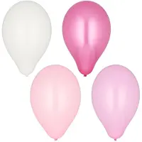 Papstar 5x 16 Ballonnen Ø 25 cm assorti kleuren Pink-Mix