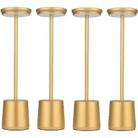 Luxus Europe - Tafellamp Touch Deluxe - Alexia Goud - Set van 4 - Draadloze LED Tafellamp Binnen - USB-C Oplaadbaar