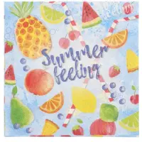 Papstar 10x 20 Servetten 3-laags 1/4 vouw 33 cm x 33 cm Summerfeelings