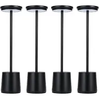 Luxus Europe - Tafellamp Touch Deluxe - Alexia Zwart - Set van 4 - Draadloze LED Tafellamp Binnen - USB-C Oplaadbaar