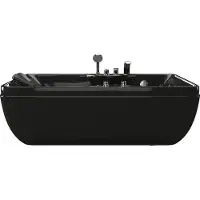 Vente-unique Zwart bubbelbad - 1 plaats - 140L - 150 x 75 x 54,5 cm - Hoek rechts - GAVINO