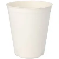 Papstar 10x 12 Drinkbekers Suikerriet pure 03 l Ø 9 cm · 10 cm wit voor warme dranken