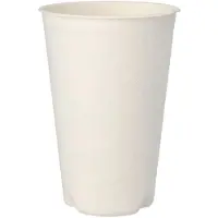 Papstar 10x 12 Drinkbekers Suikerriet pure 04 l Ø 9 cm · 13 cm wit voor warme dranken