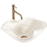 REA Hm-02 - Wastafel Op Het Aanrecht - Beige - asymmetrisch - 54X40X18Cm