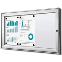SHOWDOWN Vitrine Magnetisch 74,1 (B) x 38,8 (H) cm Zilver 3 x A4