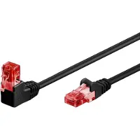 Goobay Netwerkkabel | Cat6 U/UTP | 1 meter (1x Haaks, Zwart)