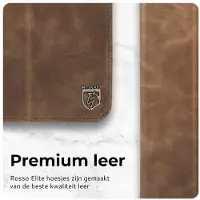 Rosso Elite Hoes Geschikt voor Samsung Galaxy Tab S10 Lite / S10 FE / S9 FE / S9 - 2-in-1 Echt Leer Book Case en Back Cover - Magnetisch Uitneembaar Hoesje - Beschermhoes Bruin