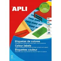 APLI Gekleurde etiketten ft 70 x 37 mm (b x h), groen, 480 stuks, 24 per blad (1594)