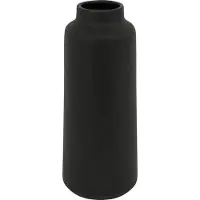Atmosphera Bloemenvaas Emporor - mat zwart - keramiek - D12 x H30 cm - stelen en boeketten