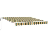 vidaXL Uitschuifbare luifel Groen en geel 300 x 250 cm