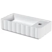 Riho Catching waves Fontein - 44x22cm - 1 kraangat rechts - solid surface - mat wit W045004105