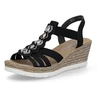 Rieker Sandalen met sleehak 619B2-00 dames 39