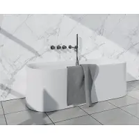 FortiFura Nebbio Badcombinatie-set - thermostaatkraan - wandaansluitbocht met handdouchehouder - metalen doucheslang - staaf handdouche - uitloop - geborsteld gunmetal PVD