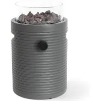 Happy Cocooning Lumi Groove tafelbrander rond 21,5xH37 cm Smokey Anthracite