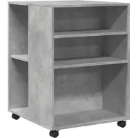 vidaXL Bijzettafel met wieltjes 55x60x78 cm bewerkt hout betongrijs