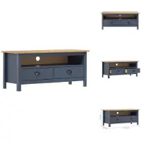 vidaXL Hill TV-meubel - massief grenenhout - 110x40x47 cm - grijs/honingbruin - Kast