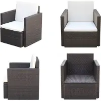 vidaXL Tuinstoel met kussens poly rattan bruin - Schommelstoel - Schommelstoelen -tuinstoel - Tuinstoelen