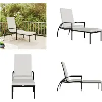vidaXL Ligbed met voetensteun polyetheen rattan bruin - Ligbed - Ligbedden - Chaise Longue - Tuinstoel