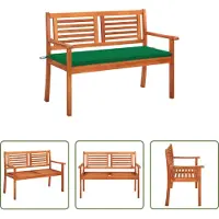 The Living Store De Living Store tuinbank voor twee personen, met kussen, is gemaakt van massief eucalyptus hout en heeft een breedte van 120 cm