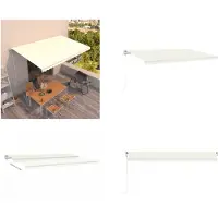 vidaXL Luifel automatisch uittrekbaar 500x350 cm crèmekleurig - Uitschuifbare Luifel - Uitschuifbare Luifels - Uittrekbare Luifel - Uittrekbare Luifels