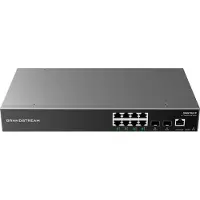 Grandstream Networks GWN7801P, Managed Switch, 8x Gigabit poorten, 2x SFP, 8x Poe, L2 laag (8 Havens), Netwerkschakelaar, Zwart
