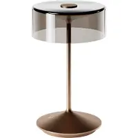 Sigor Numotion LED oplaadbare tafellamp, brons, glas, IP54, dimbaar Numotion,, brons / oud-messing, Woon-/ Eetkamer, Glas, Modern