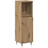 vidaXL Badkamerkast 30x30x100 cm bewerkt hout artisanaal eikenkleurig