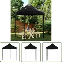 The Living Store De Living Store partytent, inklapbaar, pop-up model, zwart, 200x200x306 cm