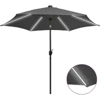 Syfax Parasol met LED-verlichting en aluminium paal 300 cm antraciet