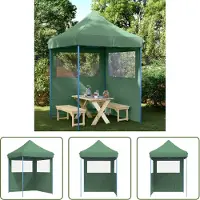 The Living Store De Living Store partytent, inklapbaar en opvouwbaar, met 2 zijpanelen, in de kleur groen