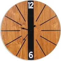 By Lille Vilde Stijlvolle zwarte wandklok van 60 cm, gemaakt van MDF en metaal