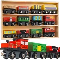 Kruzzel Houten 12-delige Treinset: Spelen, Leren, Ontdekken!