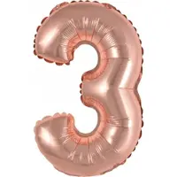 Amscan Folieballon Cijfer '3' 35 Cm Roségoud