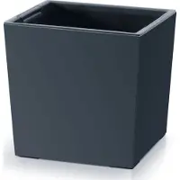 Prosperplast - Vierkant Bloempot met inzet - 24 cm x 24 cm x 23,5 cm - Antraciet