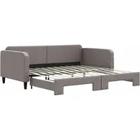 vidaXL Slaapbank met onderschuifbed 100x200 cm stof taupe