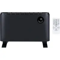 Alpina sport Elektrische Kachel 2000W - Electrische Verwarming Convectorkachel - Heater met Instelbare Thermostaat en 3 Warmtestanden - Vrijstaand of Wandmontage - Zwart