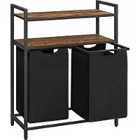 Leobert Badkamerkast - - Bruin rustiek/zwart - 73 x 33 x 91 cm
