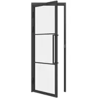 Schulte complete glazen binnendeur - 90 X 202 - 3 vakken - scharnieren links - helder -incl. kozijn
