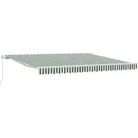 vidaXL Uitschuifbare luifel Groen en Wit 400 × 300 cm