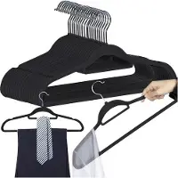 Ruhhy Kledinghangers 20 stuks in Zwart Velvet - Stijlvolle Garderobe Oplossing