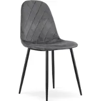 Leobert Fauteuil - - Asti - Donkergrijs fluweel - 44,5 x 50,5 x 87,5 cm