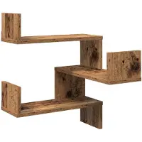 vidaXL Hoekwandschappen 2 st 40x40x49,5 cm bewerkt hout oud houtkleur